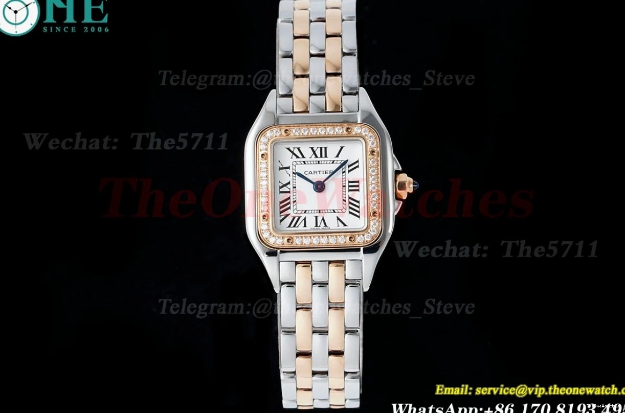 White RG Panthere AF Quartz Ladies Dia 22mm Secrete Small De SS 0521